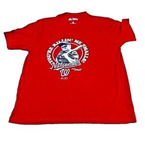 Majestic Sandlot/Washington Nationals T Shirt L Red "You're Killin' Me Smalls!"